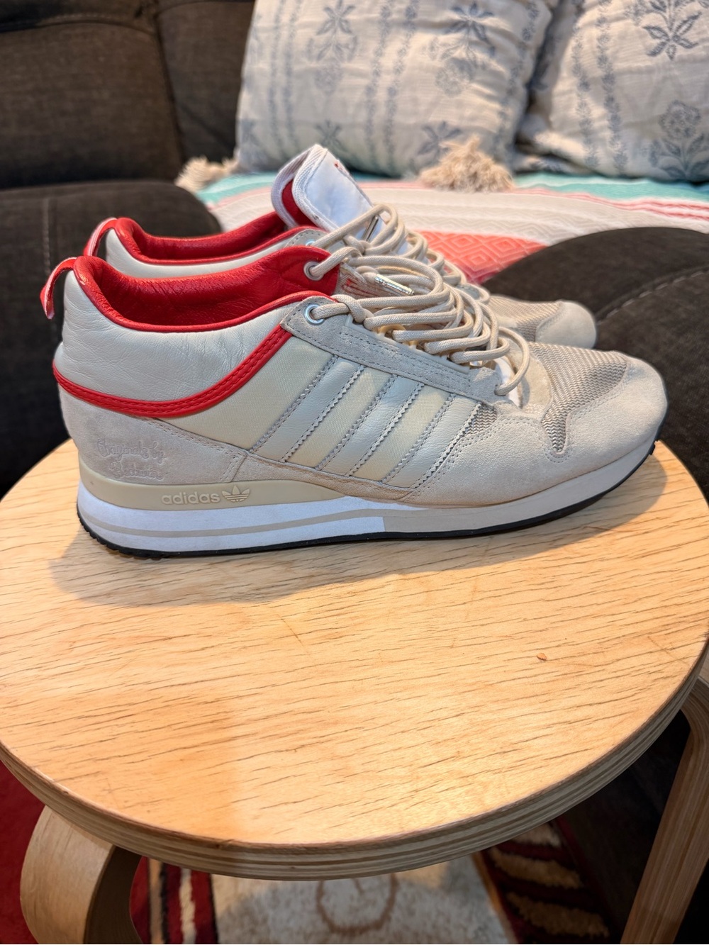 Adidas BW ZX 500 Mid Bedwin and the heartbreaks Beige Sneakers with Red Trim